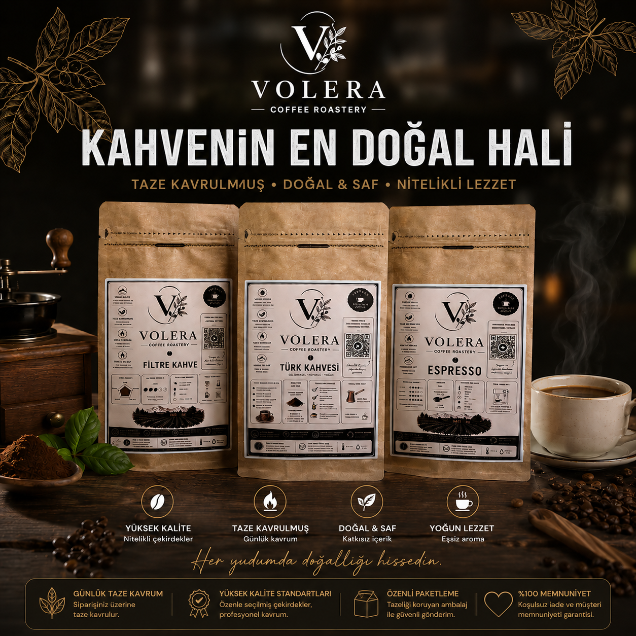 Volera Coffee Roastery – Filtre Çekirdek Kahve – Filtre Blend No.2 (1kg) - Görsel 3